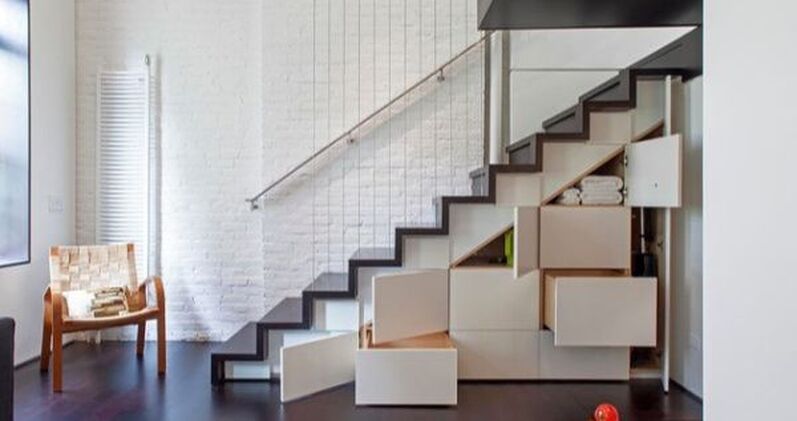 diseño escaleras modernas cajones