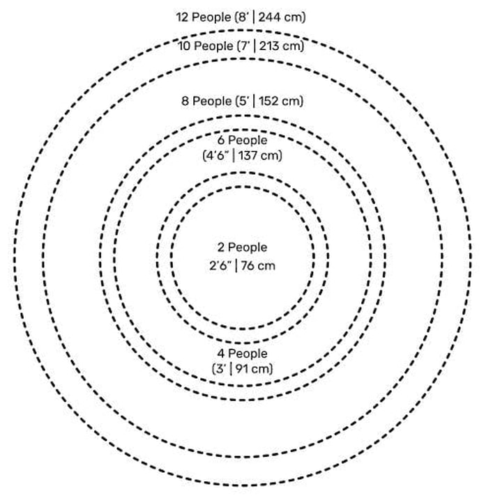 medidas mesas comedores circulares